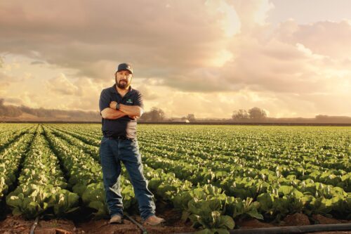 Hector Chavez of Ikeda Farms stands in the field.