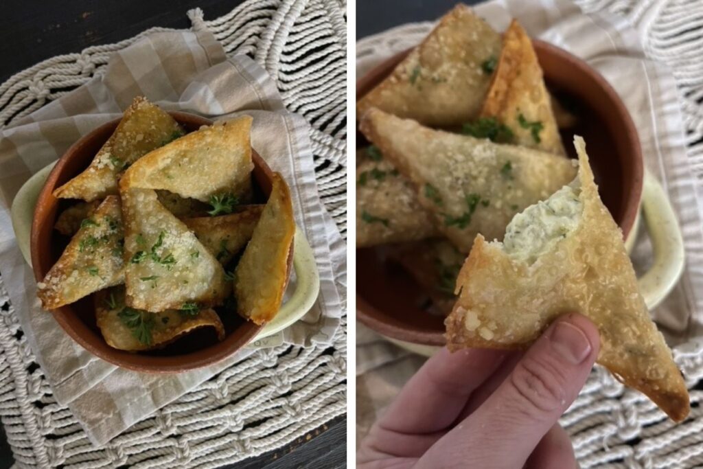 Spinach and Artichoke Wontons