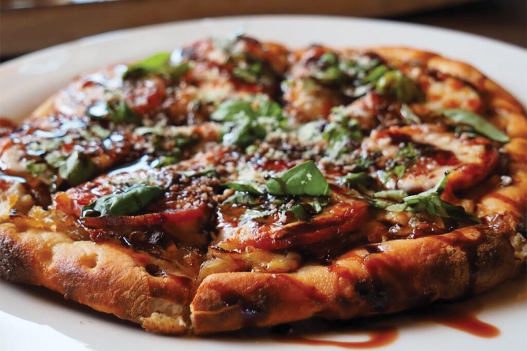 The couple offers woodfired pizzas inspired by seasonal ingredients