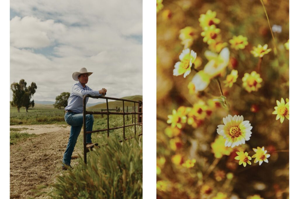 Photo of cowboy and flowers