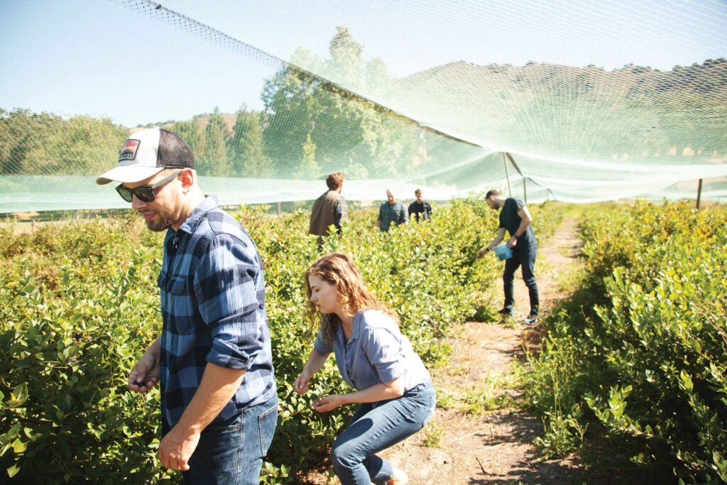 The family among their orchard