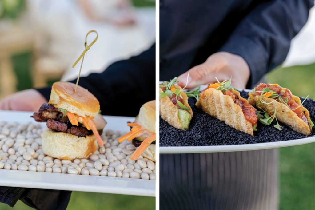 Banh mi slider and wonton tacos