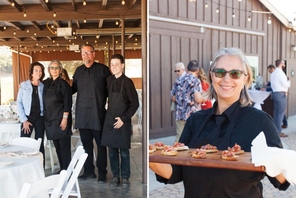 Two photos of CRIÚ Event & Winery Staffing