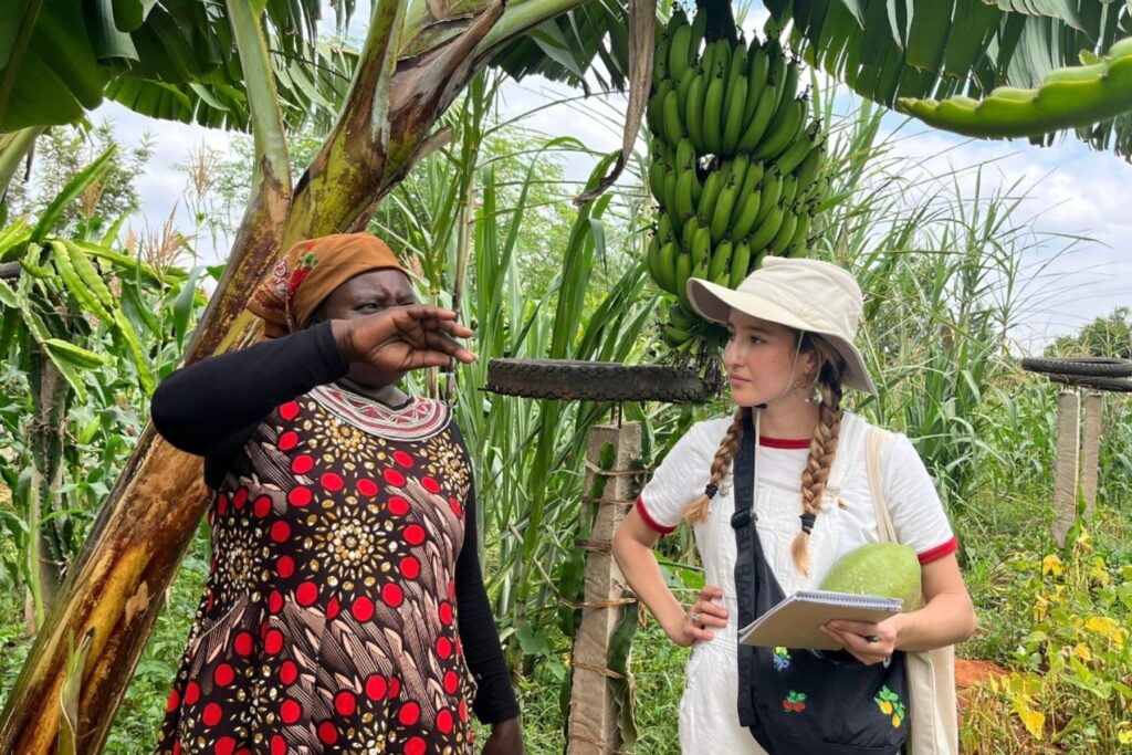 Two women speaking