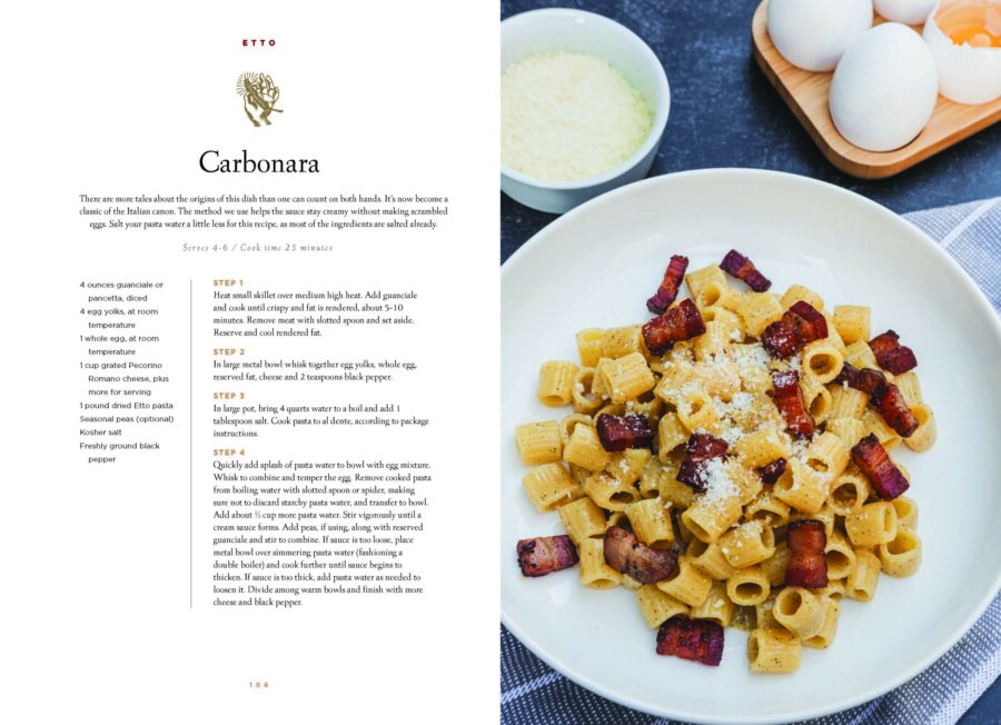 Carbonara - Etto Cookbook Excerpt