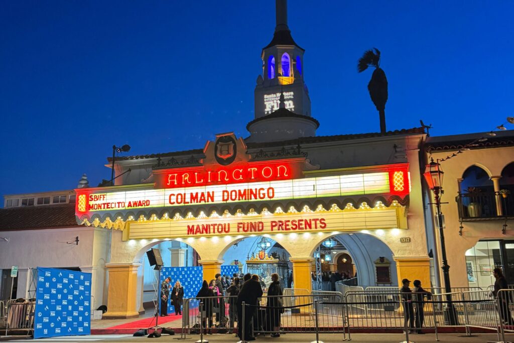 Outside the Arlington Theatre in Santa Barbara