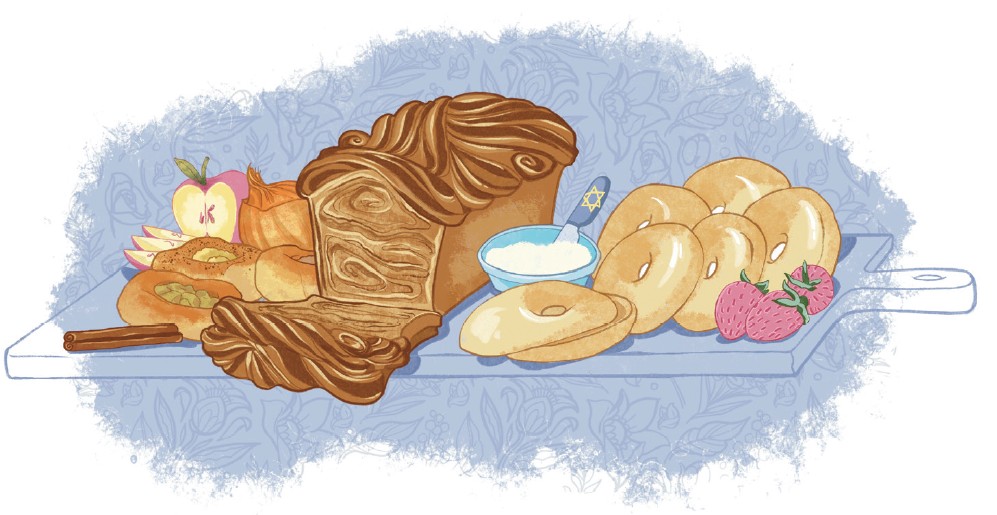 Bagels and bread illustration