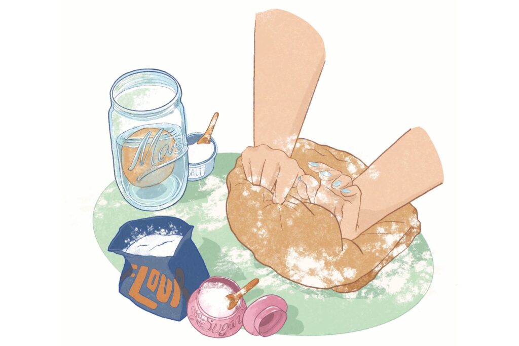 Illustration of making bagels