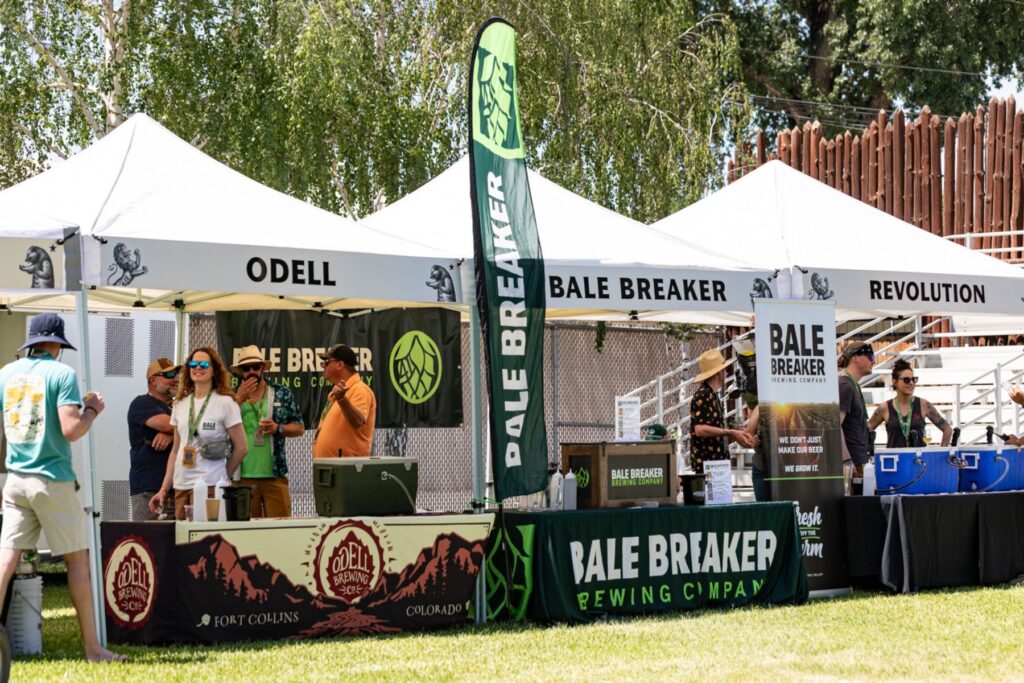 Booths at a beer festival