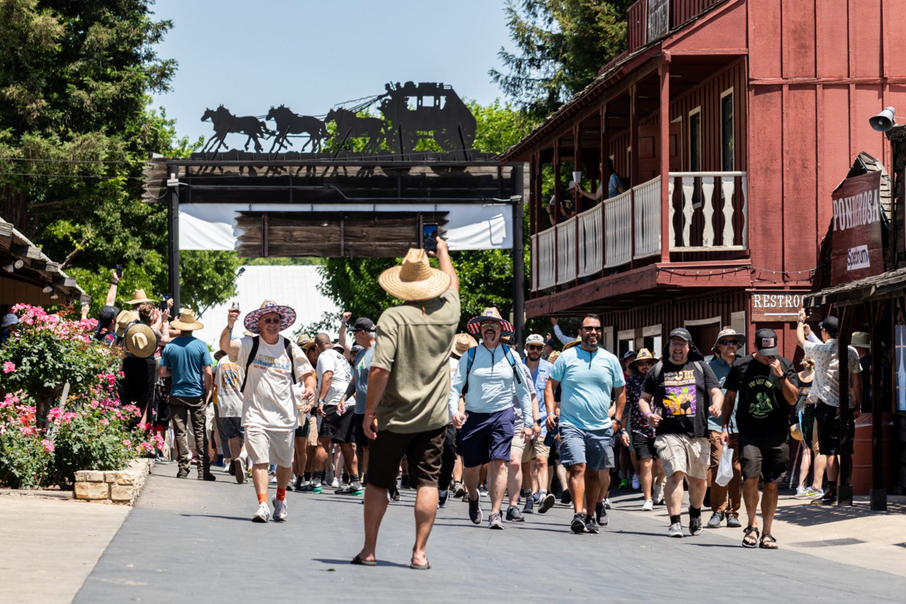 People walk the streets of Paso Robles