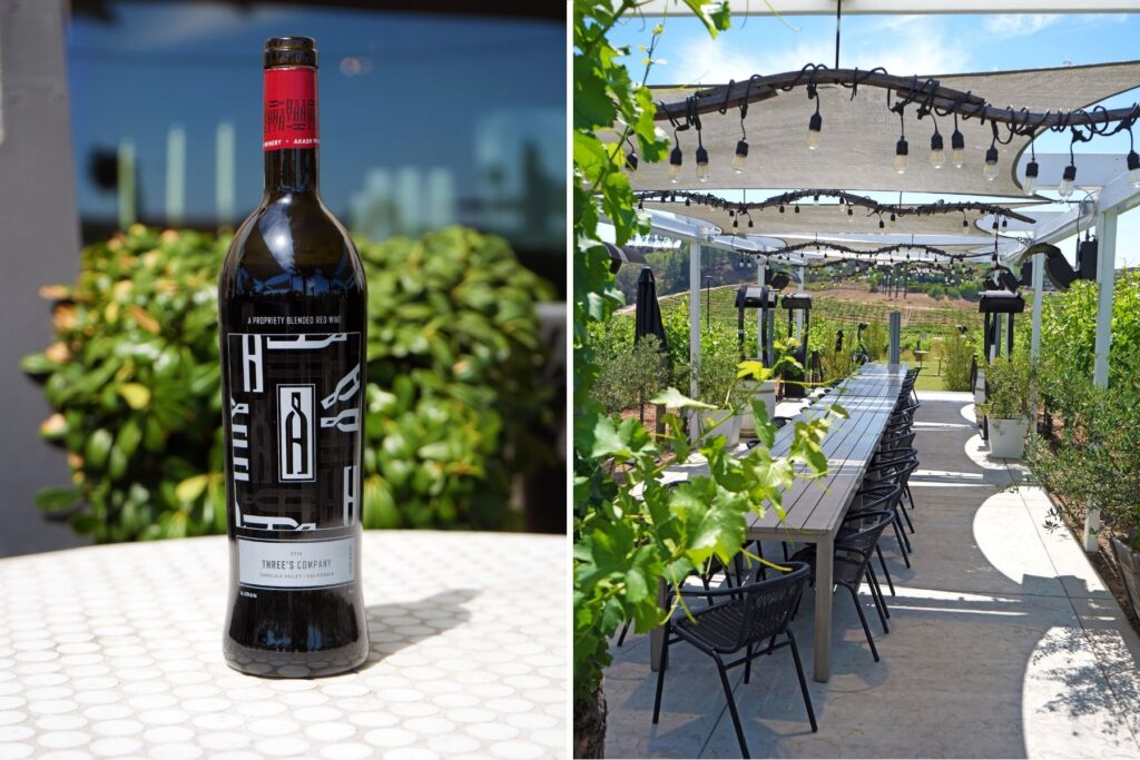 Akash Winery wine and private area