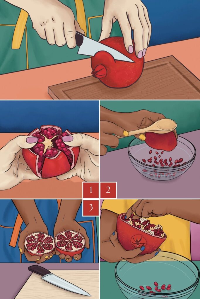 Techniques for Opening a Pomegranate