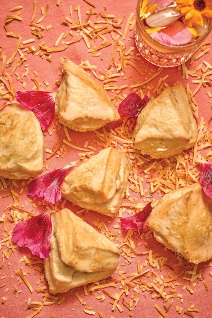 Lapsang Souchong Leaf Scones with Coconut Glaze