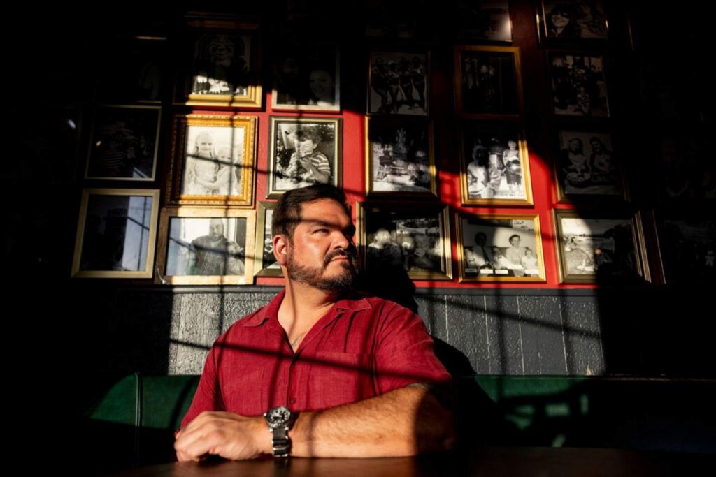 Photos in the main dining room feature longtime customers. When Benny’s moved to the current location, Ben invited his original customers to bring 8x10 portraits in gold frames, similar to old-school bars, so everyone feels like a celebrity.