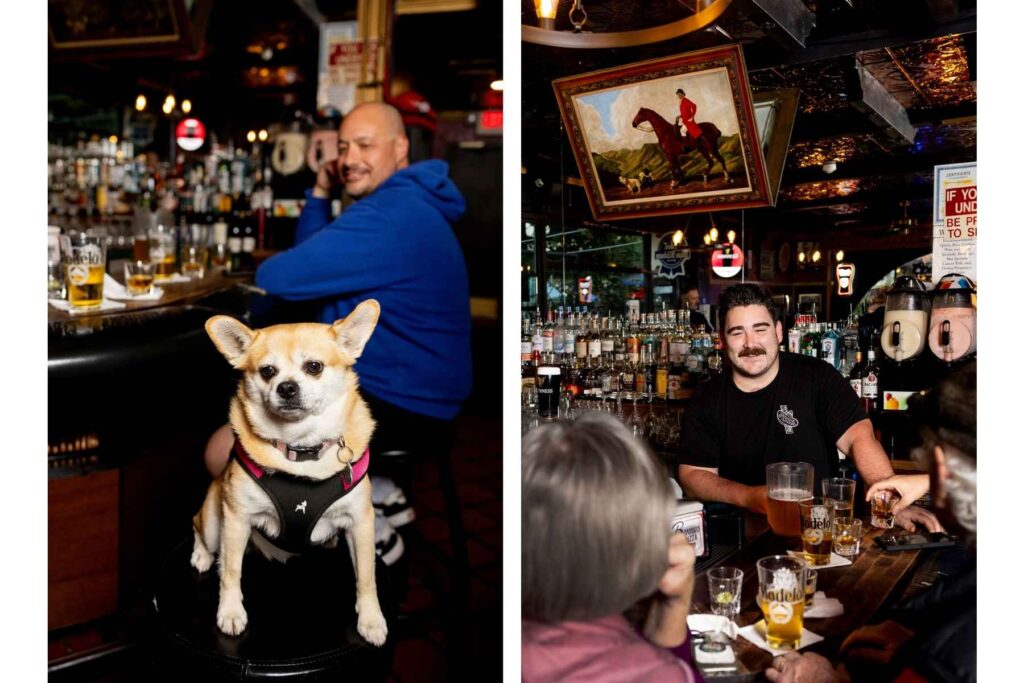 The bar can often be found with locals gathered round.