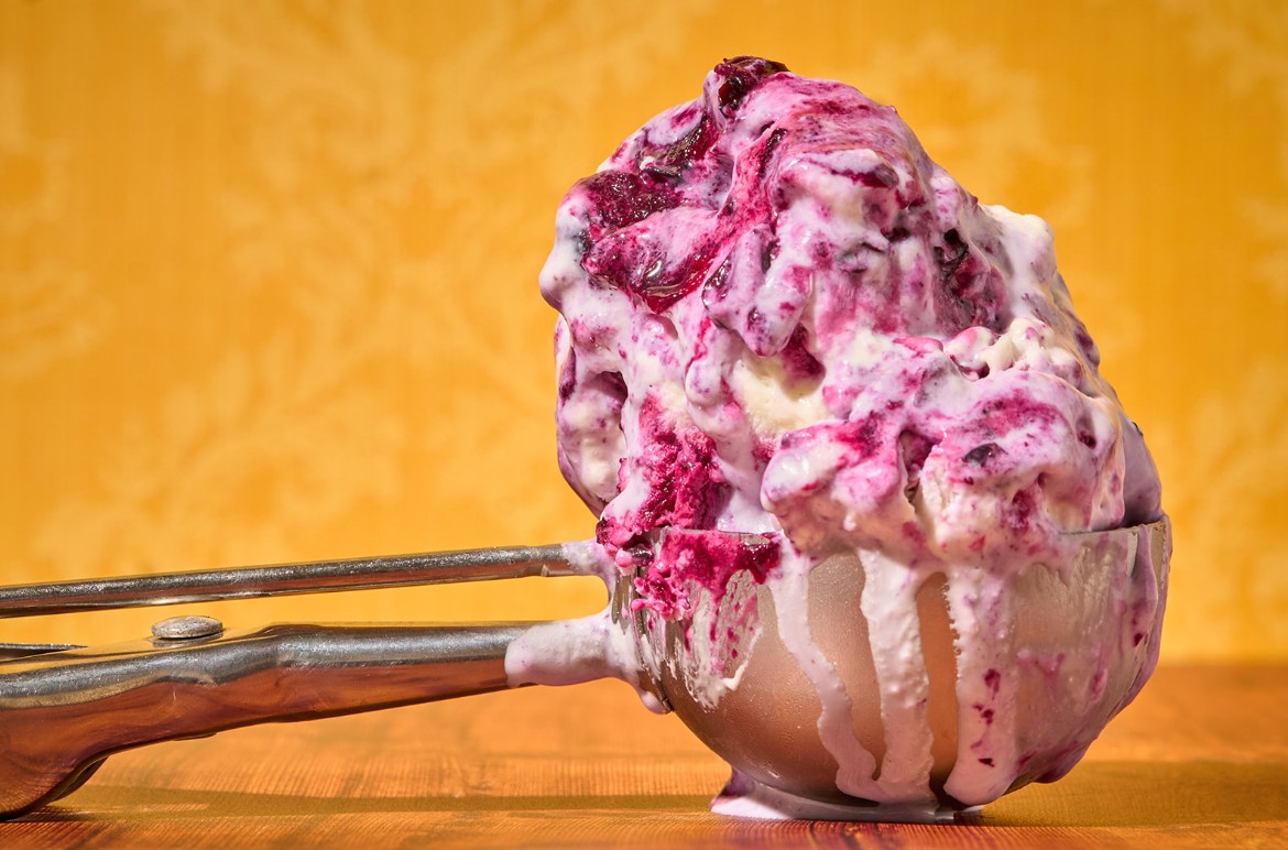 No‑Churn Honey Lavender & Blueberry Ripple Ice Cream