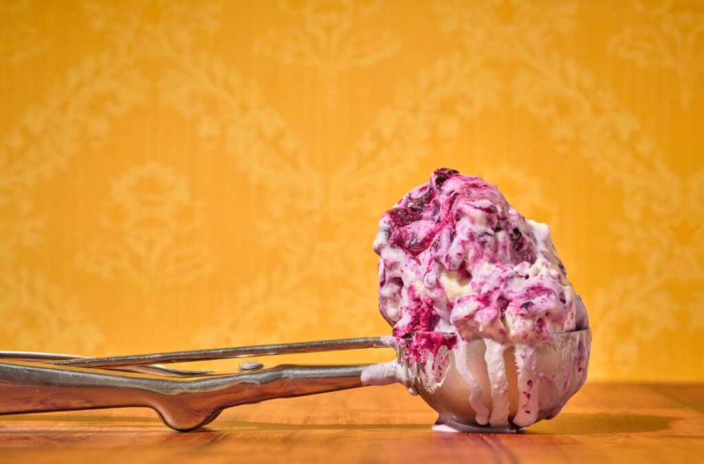 No‑Churn Honey Lavender & Blueberry Ripple Ice Cream