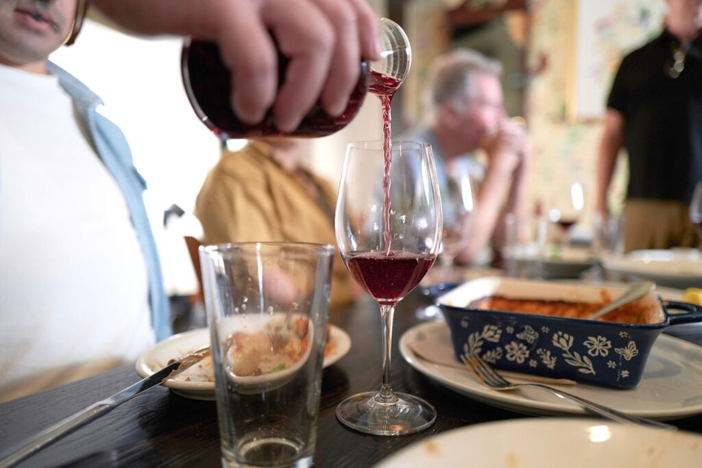 Wine being poured